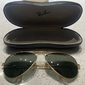 100% Authentic Ray-ban polarized gold frame aviators
